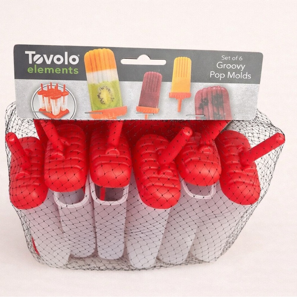 Tovolo Groovy Pop Molds Set of 6 NEW BPA-Free Popsicle Molds